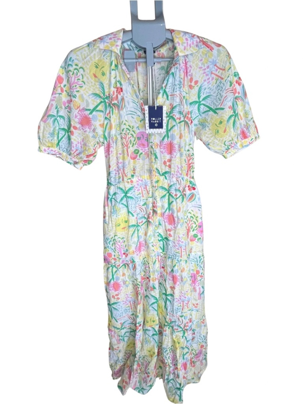 NWT Roller Rabbit x Target Bari Tropical Cotton Midi Dress Size Small